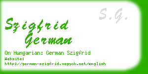 szigfrid german business card